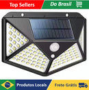 Luminária de Parede Solar com 100 LEDs e Sensor de Presença (3 Funções) – Envio Imediato para todo o Brasil