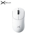 Mouse Gamer Sem Fio Delux M400, 24.000 DPI, Taxa de Polling de 1 kHz, Sensor PAW3311, Conexão Tri-modo, Bateria Recarregável de 500 mAh, Compatível com Todos os Tamanhos de Mão (PC Gamer)