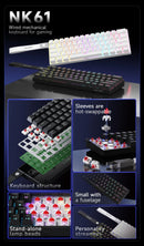 Teclado Mecânico Gamer com Fio AJAZZ NK61 – Formato 60%, RGB, Hot-Swappable, 61 Teclas, Switch Red (Mini Teclado para PC Gamer)