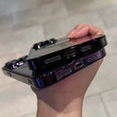 Capa Transparente de Luxo com Bordas Metalizadas e Compatibilidade com Carregamento Sem Fio MagSafe para iPhone (Modelos 11 a 17) – Proteção Antichoque