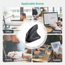 Mouse Vertical Ergonômico HOMEFISH – Mouse Óptico Sem Fio 2,4 GHz, 3 Níveis de DPI Ajustáveis (800/1200/1600) e 6 Botões para Notebook e PC