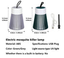 Lâmpada Mata-Mosquitos Elétrica 2 em 1 com Luz LED e Conexão USB – Armadilha para Insetos (Vespas, Mosquitos, Borrachudos) – Ideal para Quartos e Acampamentos