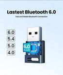 Adaptador Bluetooth USB, Dongle Bluetooth 6.0 para PC com Windows 11/10/8.1, Receptor e Transmissor Bluetooth para Teclado/Mouse