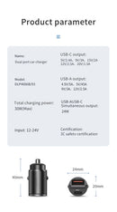 Mini Carregador Veicular 100W/200W QC3.0 PD (12-24V) – Carregamento Rápido USB Tipo-C para Xiaomi, Samsung, Huawei e iPhone