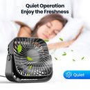 Mini Ventilador Portátil USB TOPK de 4 Polegadas para Camping – Ventilador de Mesa Silencioso com 3 Velocidades e Ajuste de 360° para Casa e Quartos