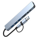 Docking Station Hub USB + Tipo-C "8 em 2" com adaptador de áudio de 3,5 mm e leitor de cartão Micro SD para notebook, tablet e smartphone
