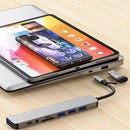 Docking Station Hub USB + Tipo-C "8 em 2" com adaptador de áudio de 3,5 mm e leitor de cartão Micro SD para notebook, tablet e smartphone