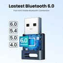 Adaptador Bluetooth USB, Dongle Bluetooth 6.0 para PC com Windows 11/10/8.1, Receptor e Transmissor Bluetooth para Teclado/Mouse