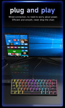 Teclado Mecânico Gamer com Fio AJAZZ NK61 – Formato 60%, RGB, Hot-Swappable, 61 Teclas, Switch Red (Mini Teclado para PC Gamer)