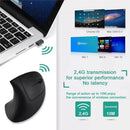 Mouse Vertical Ergonômico HOMEFISH – Mouse Óptico Sem Fio 2,4 GHz, 3 Níveis de DPI Ajustáveis (800/1200/1600) e 6 Botões para Notebook e PC