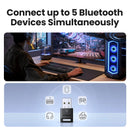 Adaptador Bluetooth USB, Dongle Bluetooth 6.0 para PC com Windows 11/10/8.1, Receptor e Transmissor Bluetooth para Teclado/Mouse