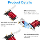 Adaptador de Rede Sem Fio FENVI WiFi 5 PCI-E AC1200 Dual Band 2,4 GHz/5 GHz 802.11ac com Bluetooth 4.0 para Desktop (Windows 7/8/10/11)