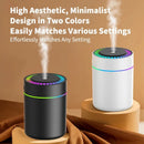 Mini Umidificador de Ar de 180ml USB – Difusor de Aroma Elétrico, Purificador de Óleo Essencial e Aromaterapia com Luzes (Para Carro, Casa e Quarto)