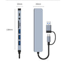 Docking Station Hub USB + Tipo-C "8 em 2" com adaptador de áudio de 3,5 mm e leitor de cartão Micro SD para notebook, tablet e smartphone