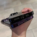 Capa Transparente de Luxo com Bordas Metalizadas e Compatibilidade com Carregamento Sem Fio MagSafe para iPhone (Modelos 11 a 17) – Proteção Antichoque