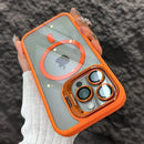 Capa Magnética de Luxo Antichoque para iPhone 16 15 14 13 12 11 17 Pro Max Compatível com MagSafe, com Suporte e Proteção de Lente em Vidro