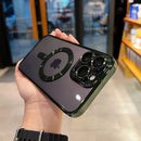 Capa Transparente de Luxo com Bordas Metalizadas e Compatibilidade com Carregamento Sem Fio MagSafe para iPhone (Modelos 11 a 17) – Proteção Antichoque