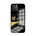 Capa de Celular Personalizada Ayrton Senna F1 para iPhone 16, 16e, 15, 14, 13, 12 Mini, 11 Pro, XS Max, XR, X, SE 2022, 8, 7 Plus – Traseira em Vidro e Bordas de Silicone Flexível