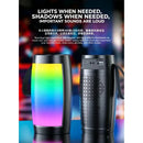 Caixa de Som Portátil Bluetooth Sem Fio com Subwoofer de Graves Potentes e Luzes LED – Som Estéreo, Sistema de Áudio e Reprodutor MP3