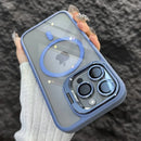 Capa Magnética de Luxo Antichoque para iPhone 16 15 14 13 12 11 17 Pro Max Compatível com MagSafe, com Suporte e Proteção de Lente em Vidro