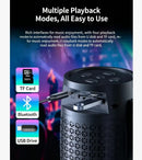 Caixa de Som Portátil Bluetooth Sem Fio com Subwoofer de Graves Potentes e Luzes LED – Som Estéreo, Sistema de Áudio e Reprodutor MP3