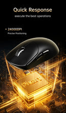 Mouse Gamer Sem Fio Delux M400, 24.000 DPI, Taxa de Polling de 1 kHz, Sensor PAW3311, Conexão Tri-modo, Bateria Recarregável de 500 mAh, Compatível com Todos os Tamanhos de Mão (PC Gamer)