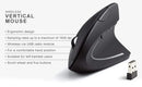 Mouse Vertical Ergonômico HOMEFISH – Mouse Óptico Sem Fio 2,4 GHz, 3 Níveis de DPI Ajustáveis (800/1200/1600) e 6 Botões para Notebook e PC