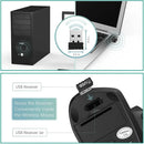 Mouse Vertical Ergonômico HOMEFISH – Mouse Óptico Sem Fio 2,4 GHz, 3 Níveis de DPI Ajustáveis (800/1200/1600) e 6 Botões para Notebook e PC