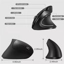 Mouse Vertical Ergonômico HOMEFISH – Mouse Óptico Sem Fio 2,4 GHz, 3 Níveis de DPI Ajustáveis (800/1200/1600) e 6 Botões para Notebook e PC