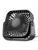 Mini Ventilador Portátil USB TOPK de 4 Polegadas para Camping – Ventilador de Mesa Silencioso com 3 Velocidades e Ajuste de 360° para Casa e Quartos