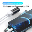 Mini Carregador Veicular 100W/200W QC3.0 PD (12-24V) – Carregamento Rápido USB Tipo-C para Xiaomi, Samsung, Huawei e iPhone
