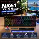Teclado Mecânico Gamer com Fio AJAZZ NK61 – Formato 60%, RGB, Hot-Swappable, 61 Teclas, Switch Red (Mini Teclado para PC Gamer)